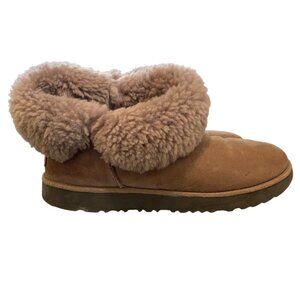 Ugg Womens Size 11 Classic Sheepskin Slipper Boots Chestnut Tan Shearling Lined